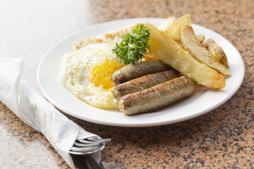 Fried Eggs Sausage Home Fries