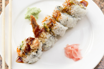 Shrimp Tempura Avocado Sushi Roll