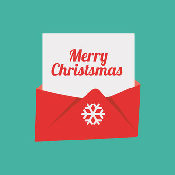 Christmas Mail, over green color background
