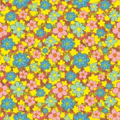 A seamless background with wild flowers.