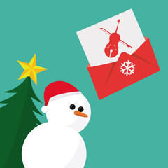 Christmas Mail, over green color background