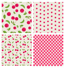 Materiał do szycia Set seamless cherry pattern