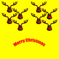 Brown deer on yellow