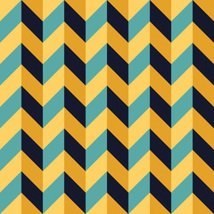 Vector modern seamless colorful geometry chevron lines pattern, color blue yellow abstract geometric background, trendy multicolored print, retro texture, hipster fashion design