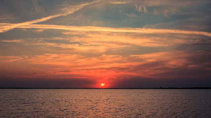 Sunset on Lake Dzhantsheyske, Ukraine