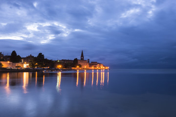 Naklejka premium Evening view of the of Porec, Croatia