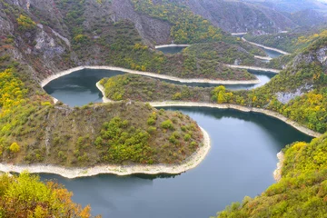 Zelfklevend Fotobehang Meander of the Uvac river, Serbia © Noradoa