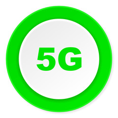 5g green fresh circle 3d modern flat design icon on white background