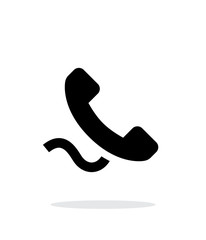 Cable handset simple icon on white background.
