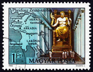 Postage stamp Hungary 1980 Zeus, by Phidias, Olympia