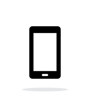 Mobile phone simple icon on white background.
