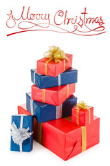 Christmas gifts isolated on white
