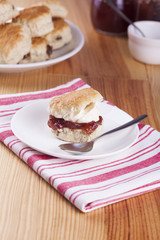 Scones with Strawberry Jam and Whipped Cream