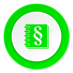 law green fresh circle 3d modern flat design icon on white background