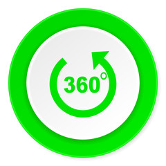 panorama green fresh circle 3d modern flat design icon on white background
