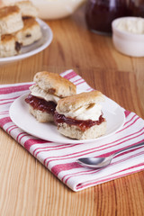Scones with Strawberry Jam and Whipped Cream