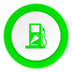 fuel green fresh circle 3d modern flat design icon on white background