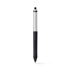 Graphic tablet stylus isolated on white background. Digital input device. Graphic pencil for touch screen. Drawing pen tool for digitizer. Sketching stick style design. Computer  artist handle.