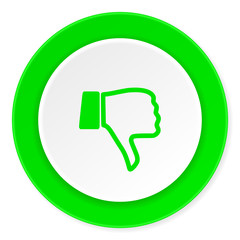 dislike green fresh circle 3d modern flat design icon on white background