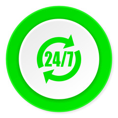 service green fresh circle 3d modern flat design icon on white background