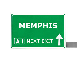 MEMPHIS road sign isolated on white