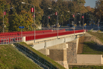 Fototapeta na wymiar Bridge trough the river Musa in Bauska.