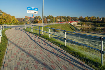 Bridge trough the river Musa in Bauska.