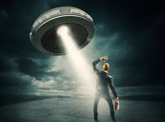 Behangcirkel UFO-spaceshuttle © alphaspirit