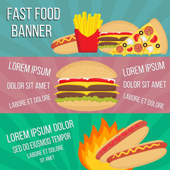 Fast food concept banners in flat style