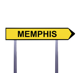 Conceptual arrow sign isolated on white - MEMPHIS