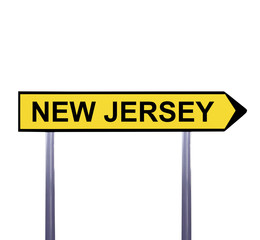 Conceptual arrow sign isolated on white - NEW JERSEY