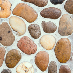 Fototapeta na wymiar Pebble stone floor tile texture