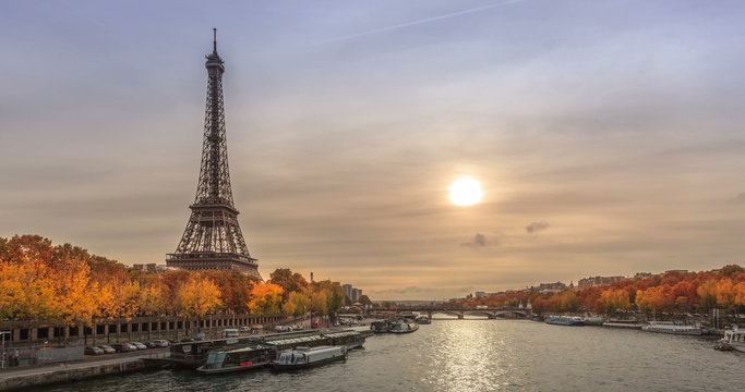 Eiffel Tower at dawn in Paris