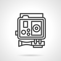 Action camera black simple line vector icon