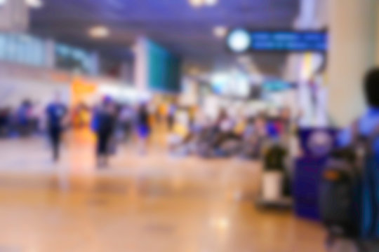 blurry defocused image of passenger at the airport