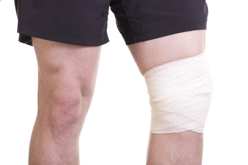 Knee Injury With Sports Bandage