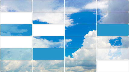multiscreen clouds in sky background