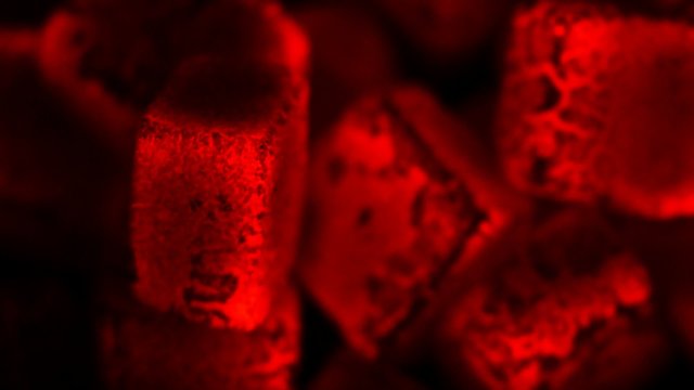 traditional hookah hot coals for smoking and leisure, close up