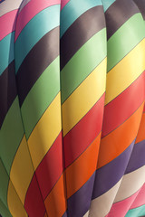 Closeup of colorful hot air balloons as part of the mass ascension launch of over 100 colorful balloons at the New Jersey Ballooning Festival 