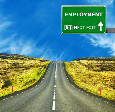 EMPLOYMENT road sign against clear blue sky