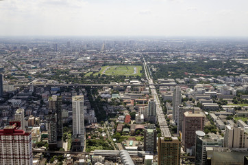 Fototapeta na wymiar bangkok view from baiyoke tower II on 3 July 2014 BANGKOK 