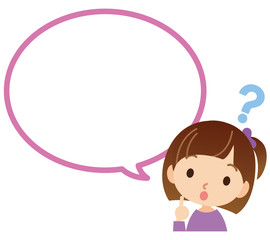 子供　疑問　吹き出し　コピースペース