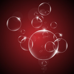 Water bubbles on a Dark Red background EPS10 illustration