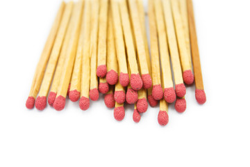 Matches on white background