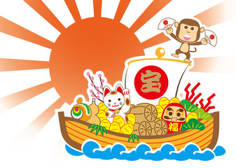 初日の出　宝舟と申