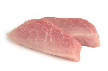 Raw Meat (Pork) Isolated on White Background