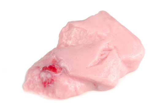 Strawberry Yogurt Isolated on White Background