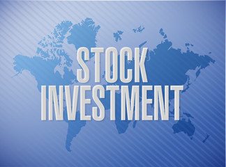 Stock Investment world map sign concept