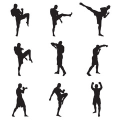 muay thai silhouettes