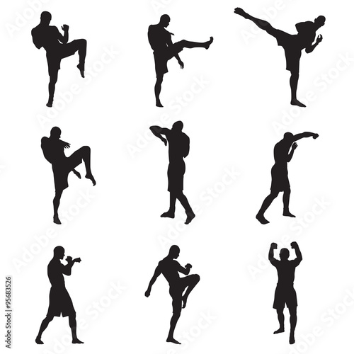 "muay thai silhouettes" Stock image and royalty-free vector files on ...